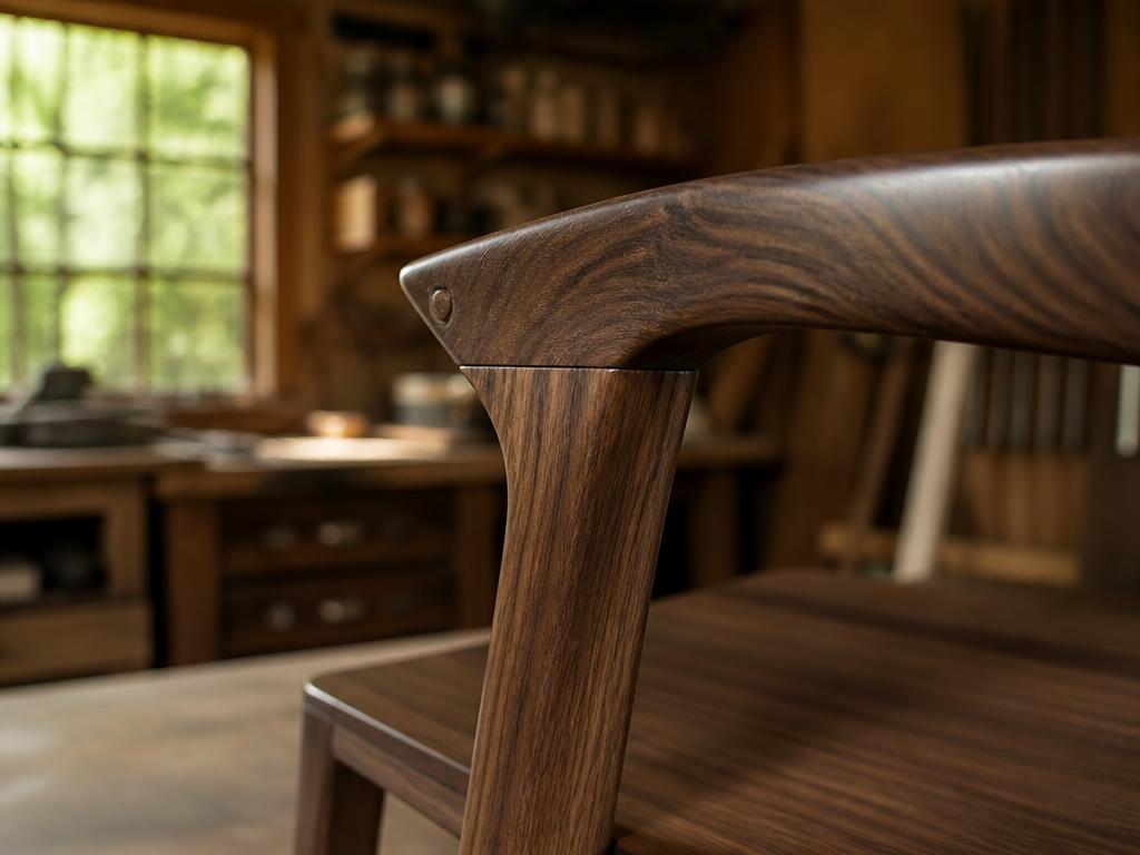Solid walnut furniture joint crafted with GLUBOND wood glue